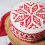 Vegan Christmas Cake with Scandi fairlise design