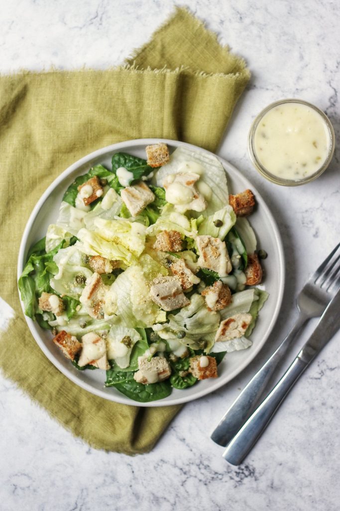 Vegan Chicken Caesar Salad