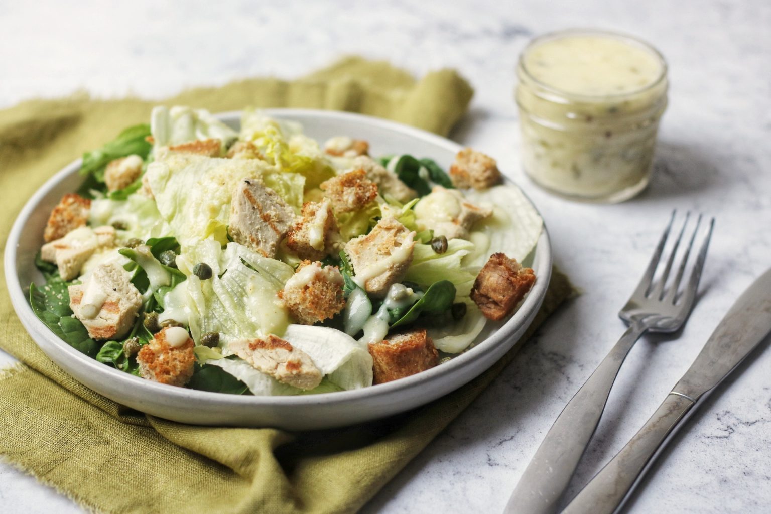 Vegan Chicken Caesar Salad Supper in the Suburbs