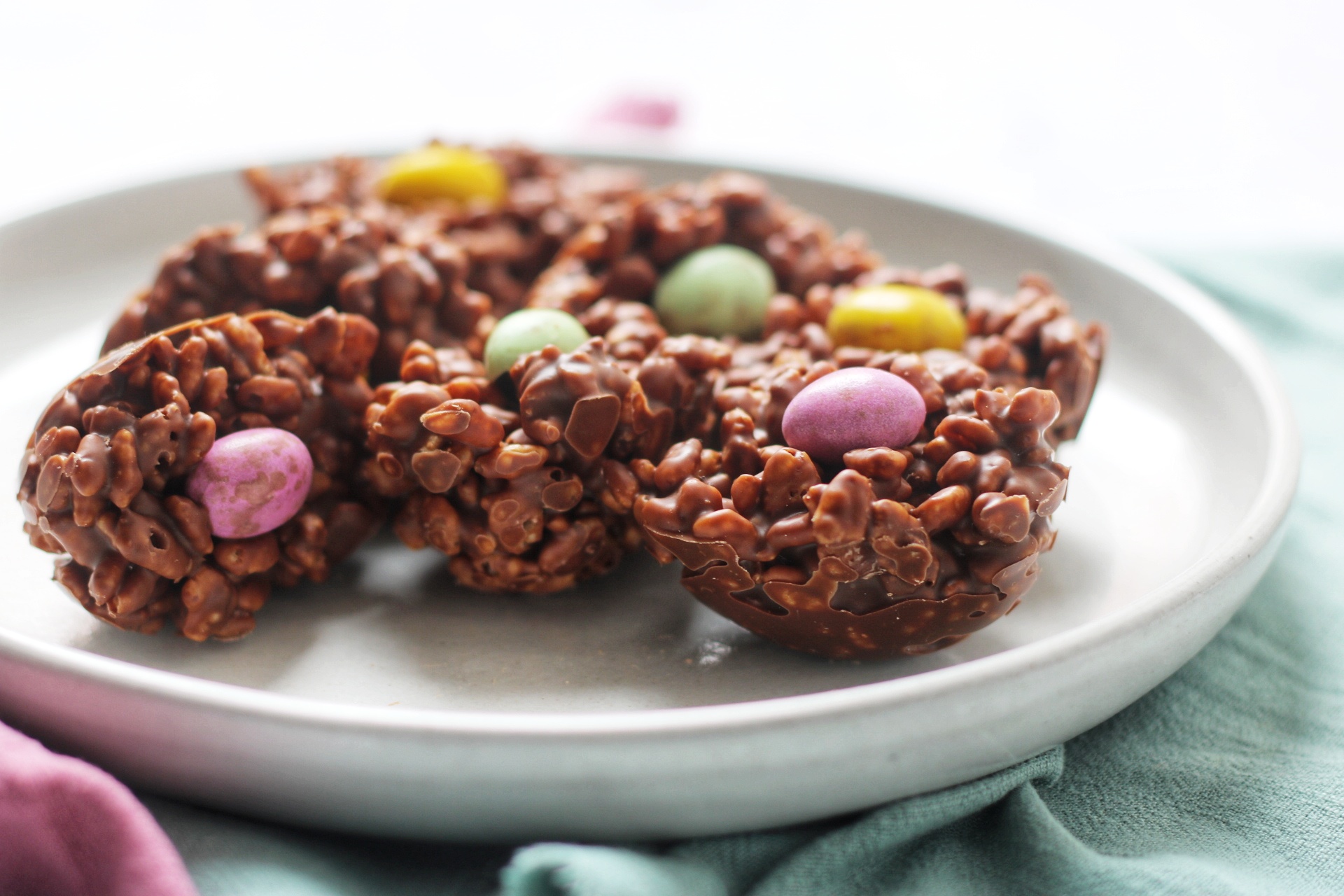 Chocolate Rice Krispie Nests (with variations)