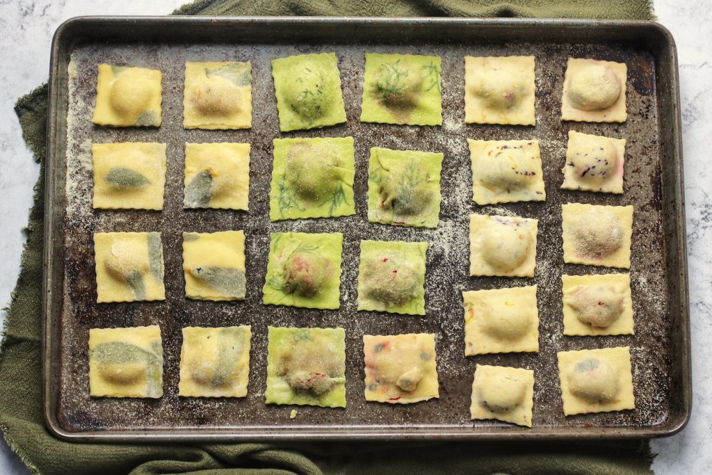 A selection of different types of ravioli