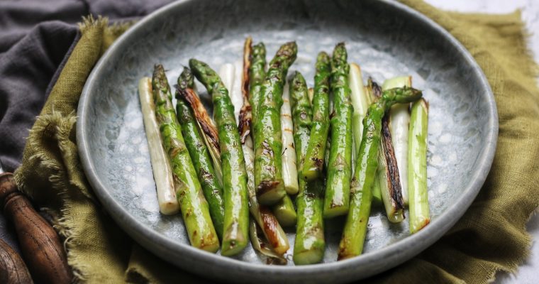 Grilled Asparagus and Baby Leeks