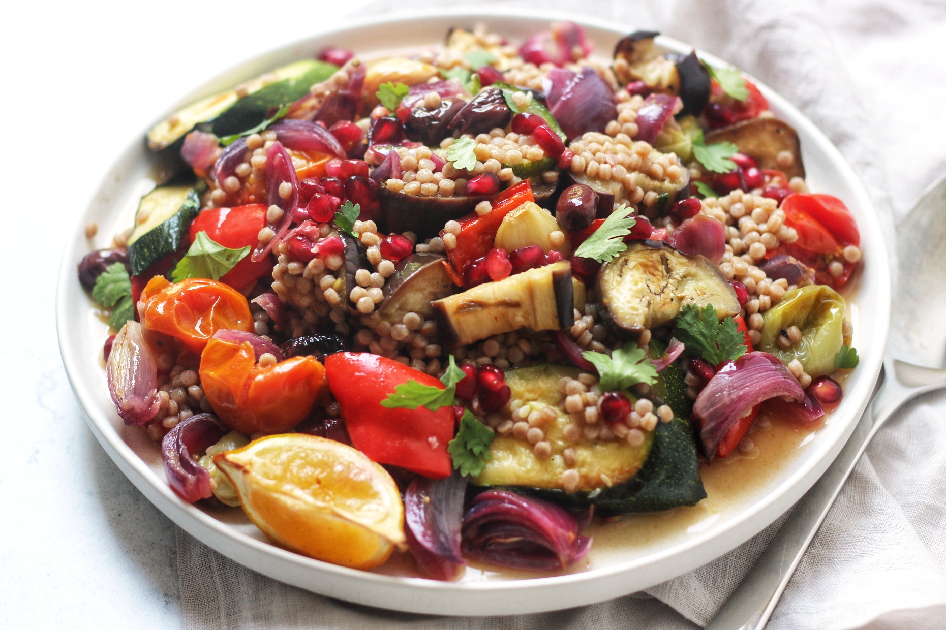 Israeli Couscous Salad with Roasted Vegetables