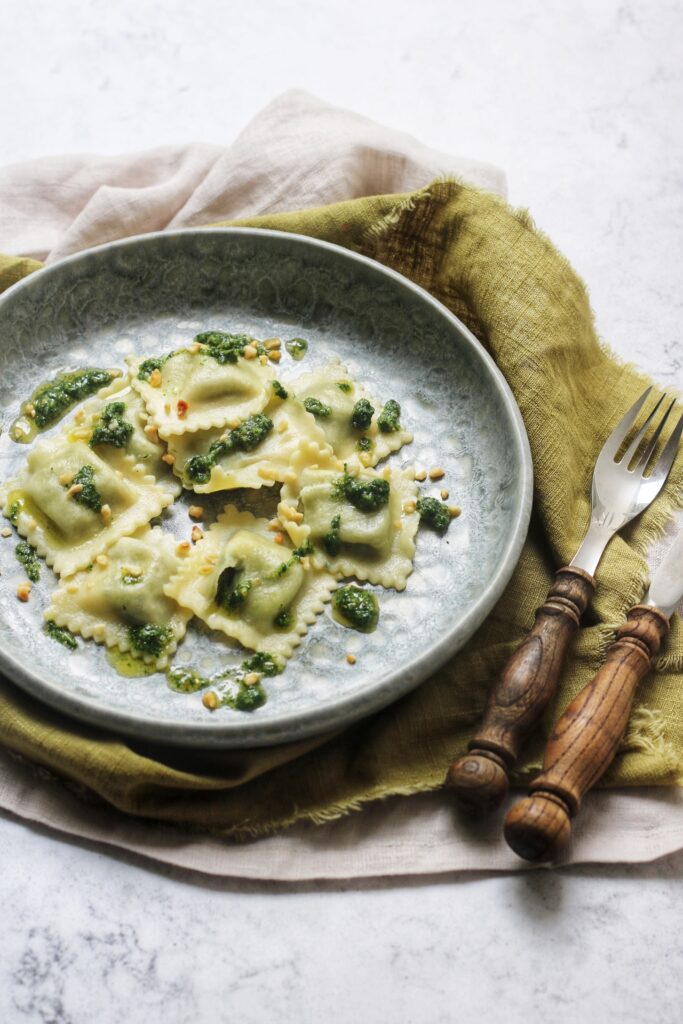 Wild Nettle Ravioli and alternative to spinach and ricotta