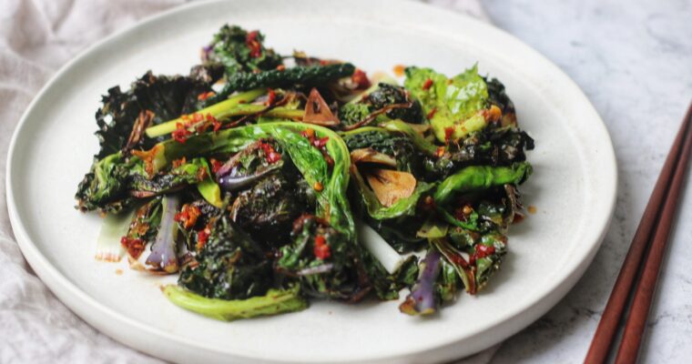 Stir Fried Greens with Garlic and Chilli Oil