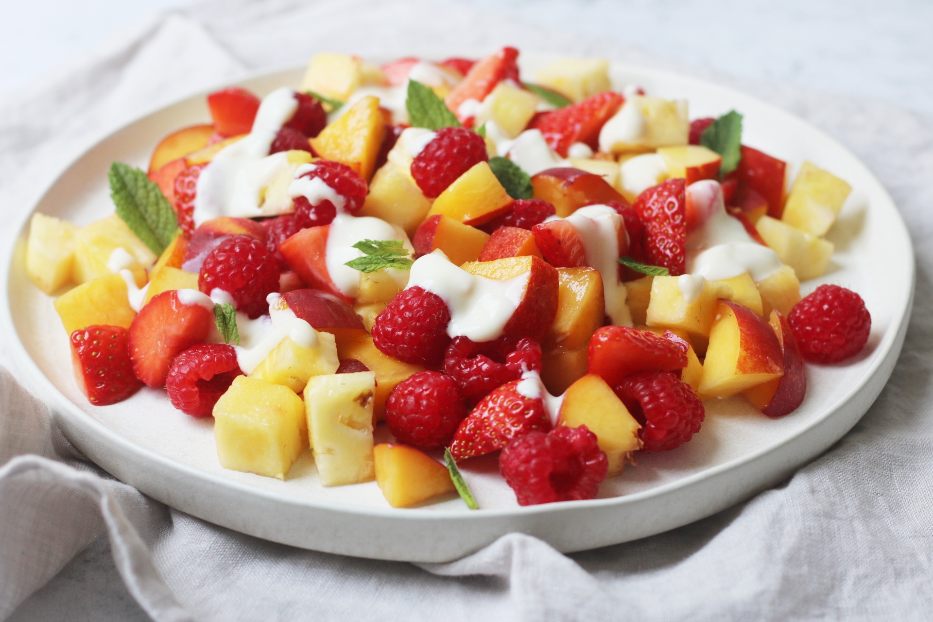 Summer Fruit Salad with Yogurt Dressing - Supper in the Suburbs
