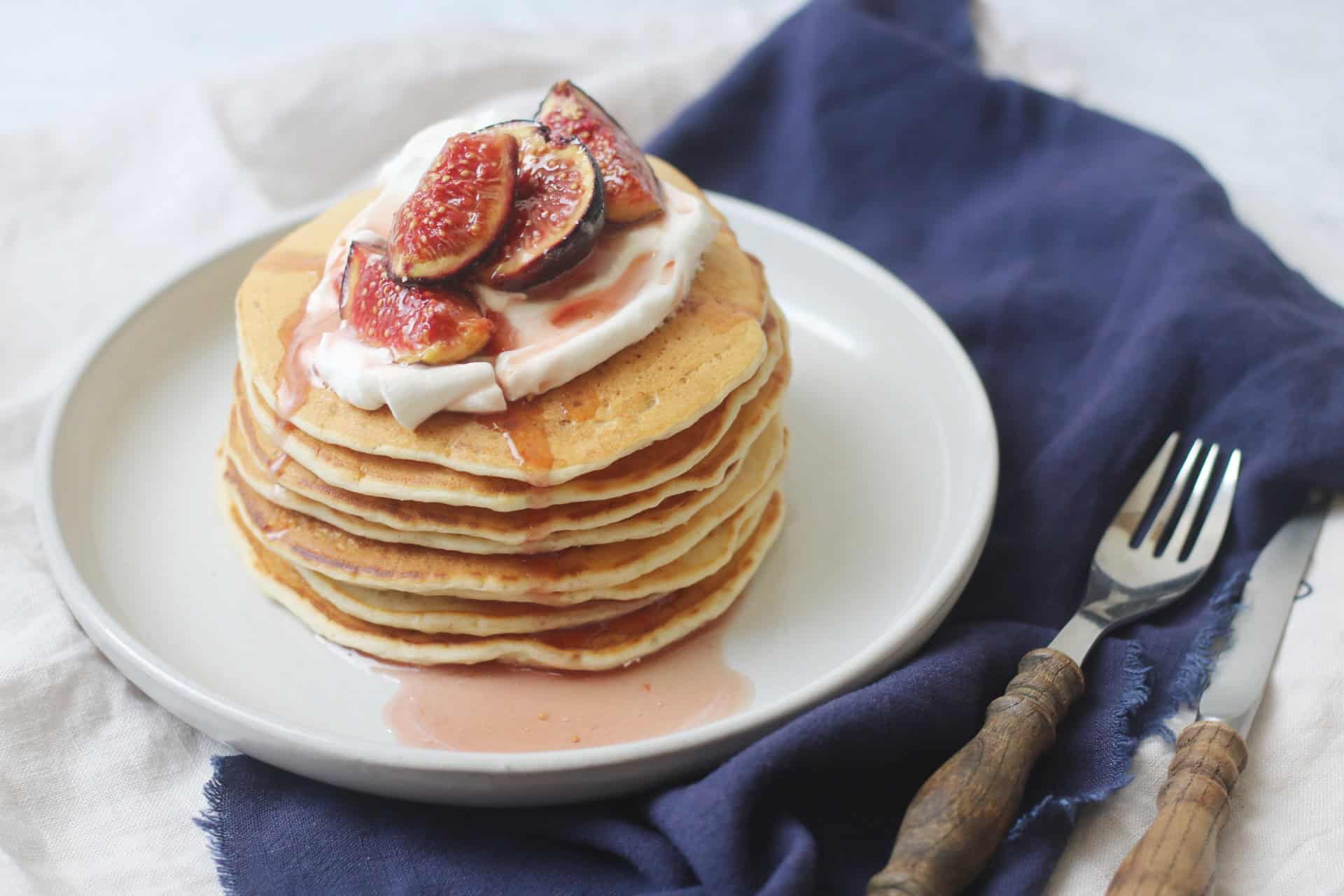 Vegan Maple Roasted Fig Pancakes