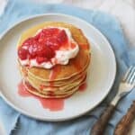 Vegan Strawberries and Cream Pancakes