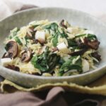 Orzo with Roasted Mushrooms, Spinach and Feta