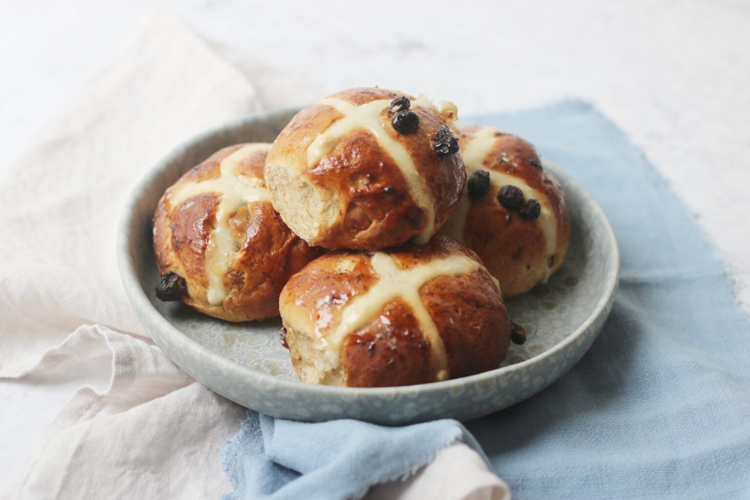 Vegan Spiced Banana Hot Cross Buns - Supper in the Suburbs