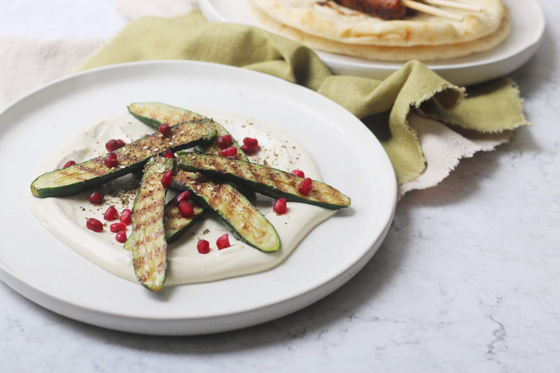 Grilled Courgettes with Cashew Cream and Za’atar