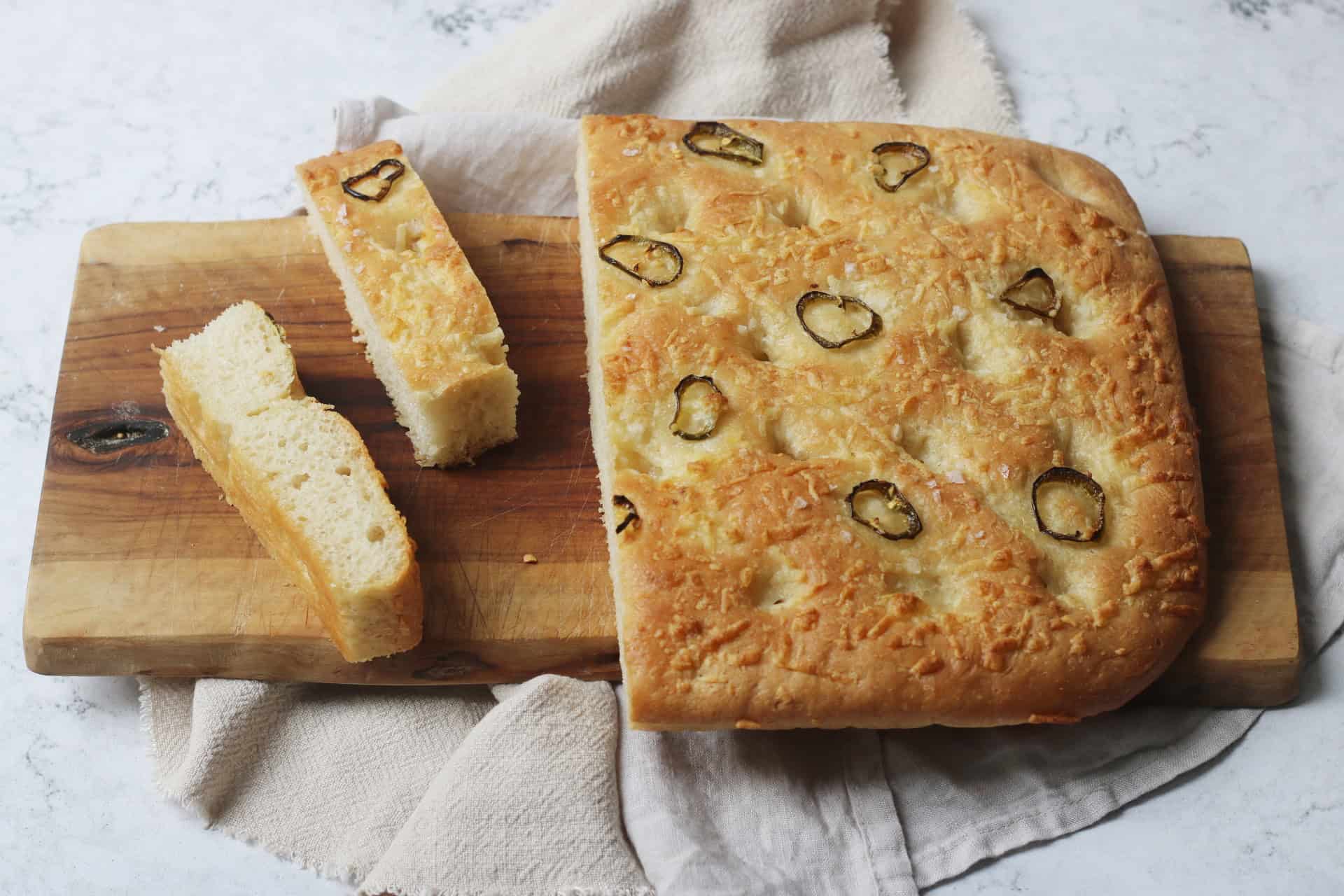 Vegan Cheese and Jalapeno Focaccia