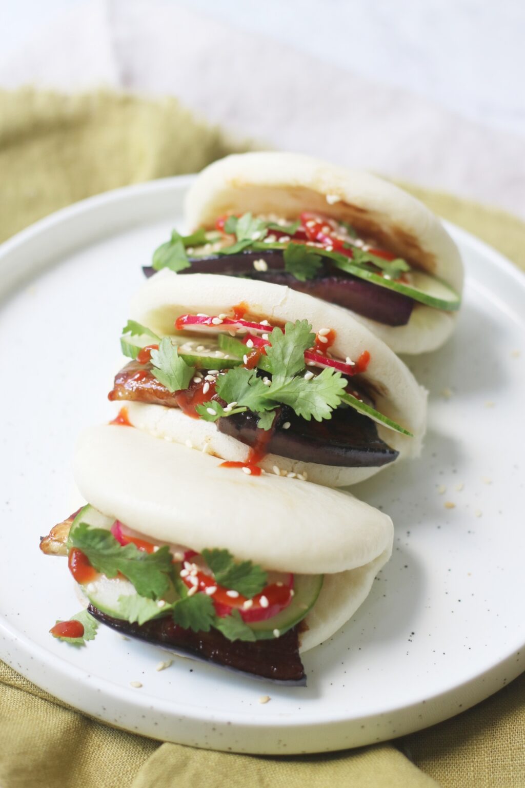 Maple and Miso Glazed Aubergine Bao Buns - Supper in the Suburbs