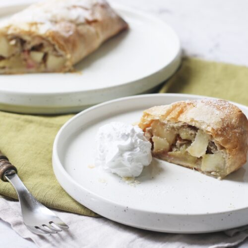 Vegan Apple and Rhubarb Strudel