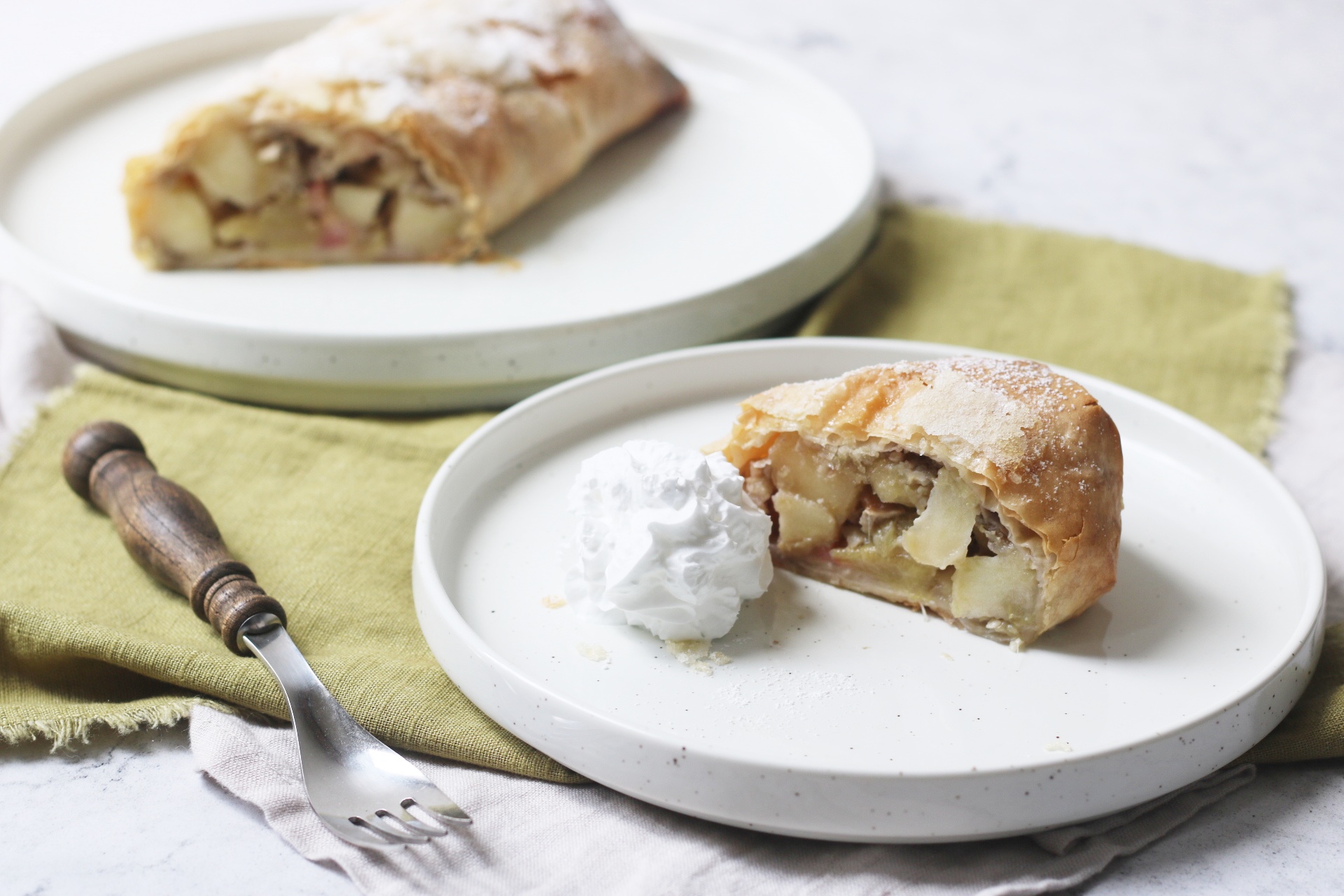 Vegan Apple and Rhubarb Strudel