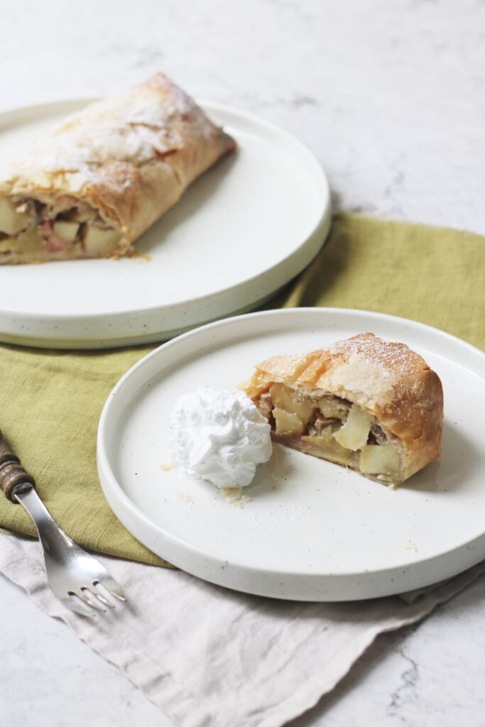 Vegan Apple and Rhubarb Strudel