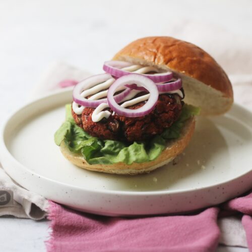 Vegan Beetroot and Black Bean Burger