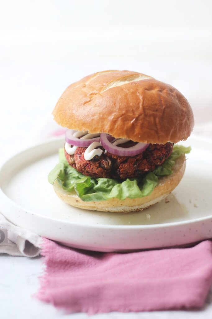 Vegan Beetroot and Black Bean Burger