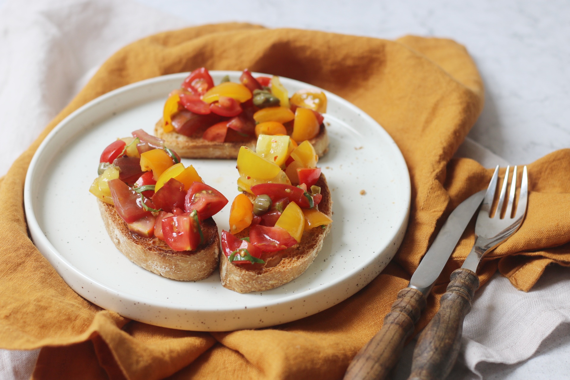 Tomato, Caper and Chilli Bruschetta