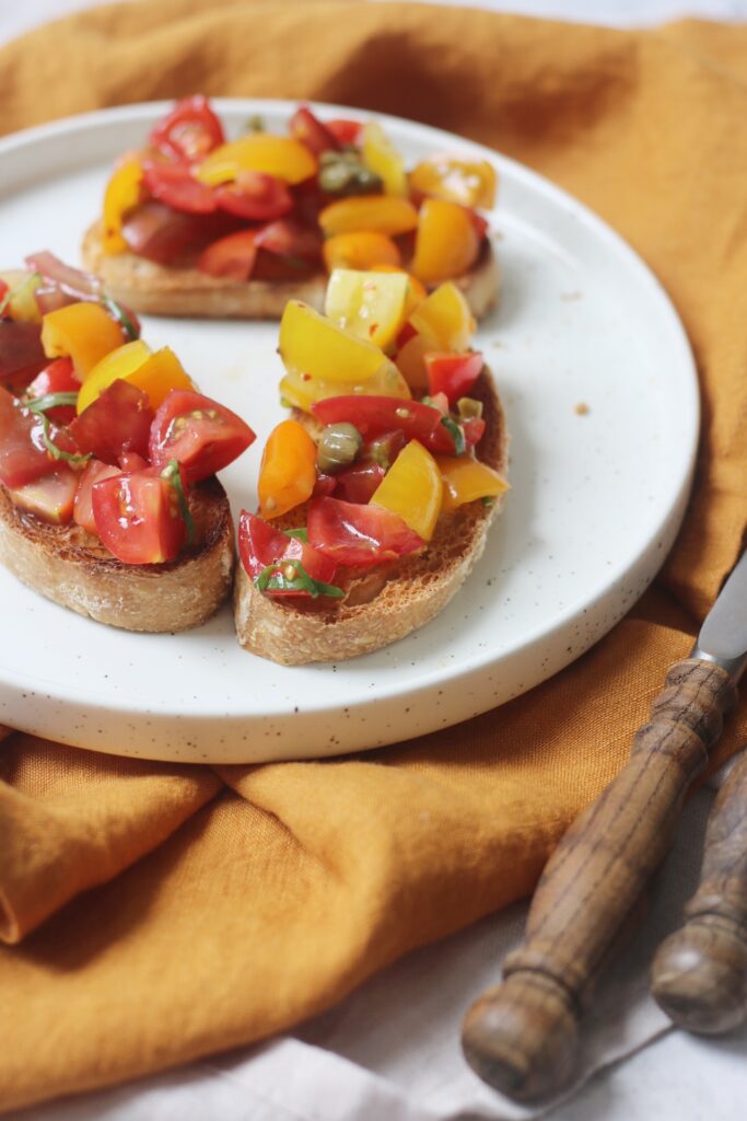 Tomato, Caper and Chilli Bruschetta