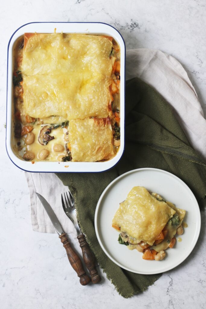 Mushroom Squash and Butter Bean Lasagne