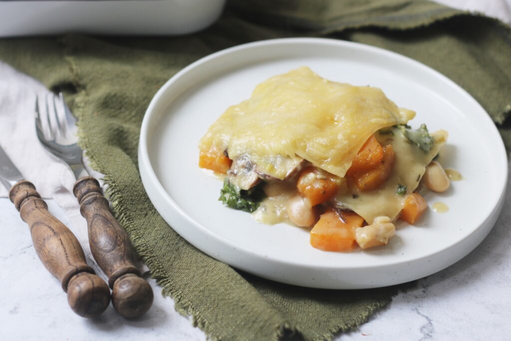 Mushroom Squash and Butter Bean Lasagne