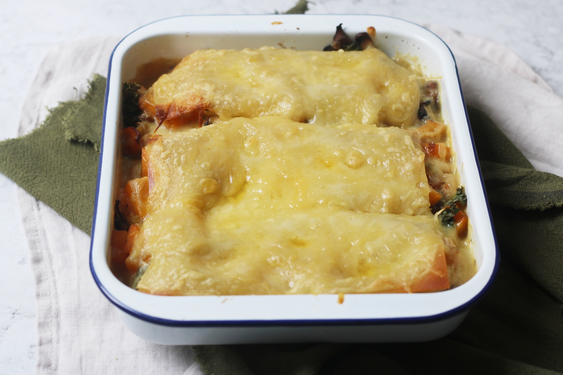 Mushroom, Squash and Butter Bean Lasagne