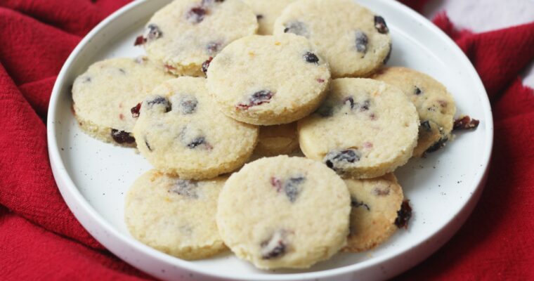 Vegan Cranberry and Orange Shortbread