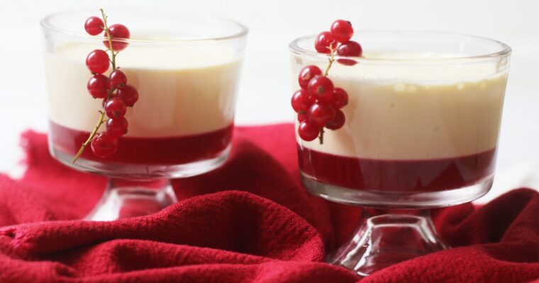 Vegan Orange Posset with Redcurrant Jelly