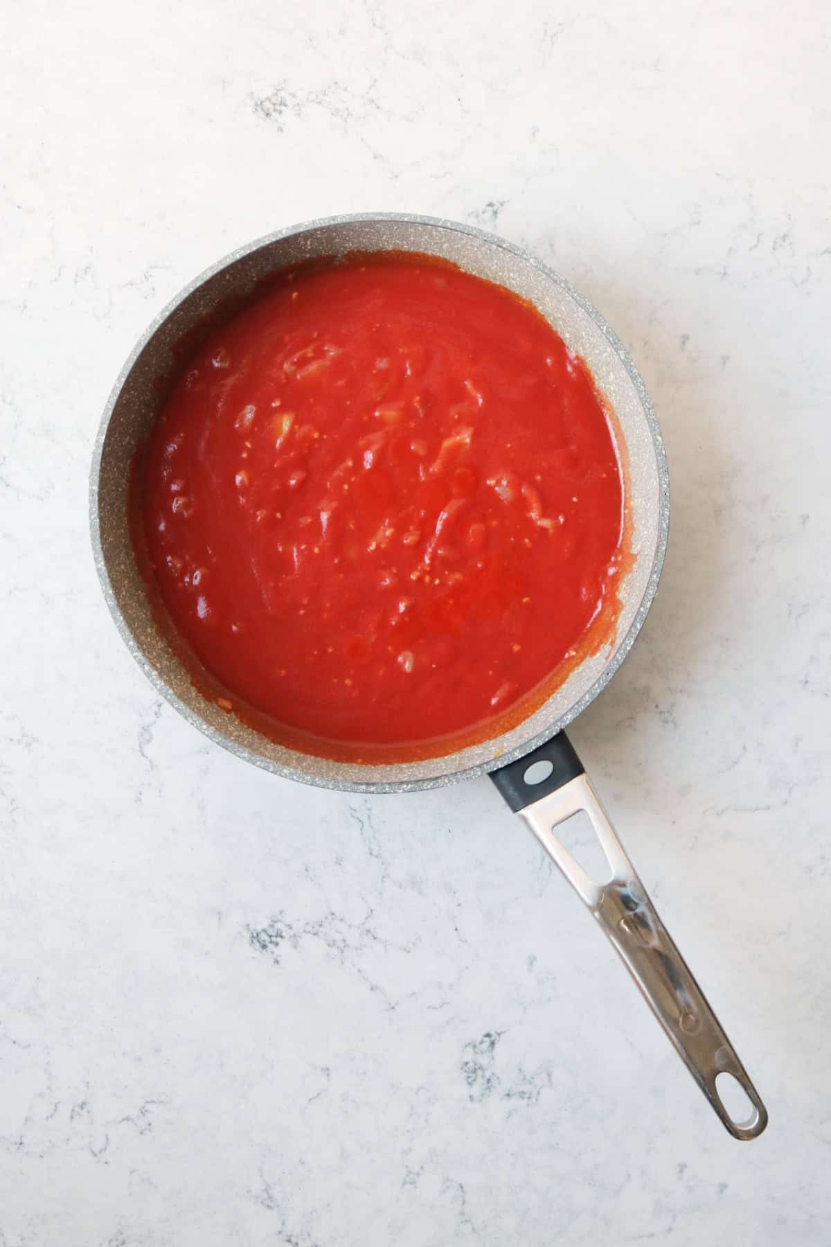 Tomato sauce in a sauce pan