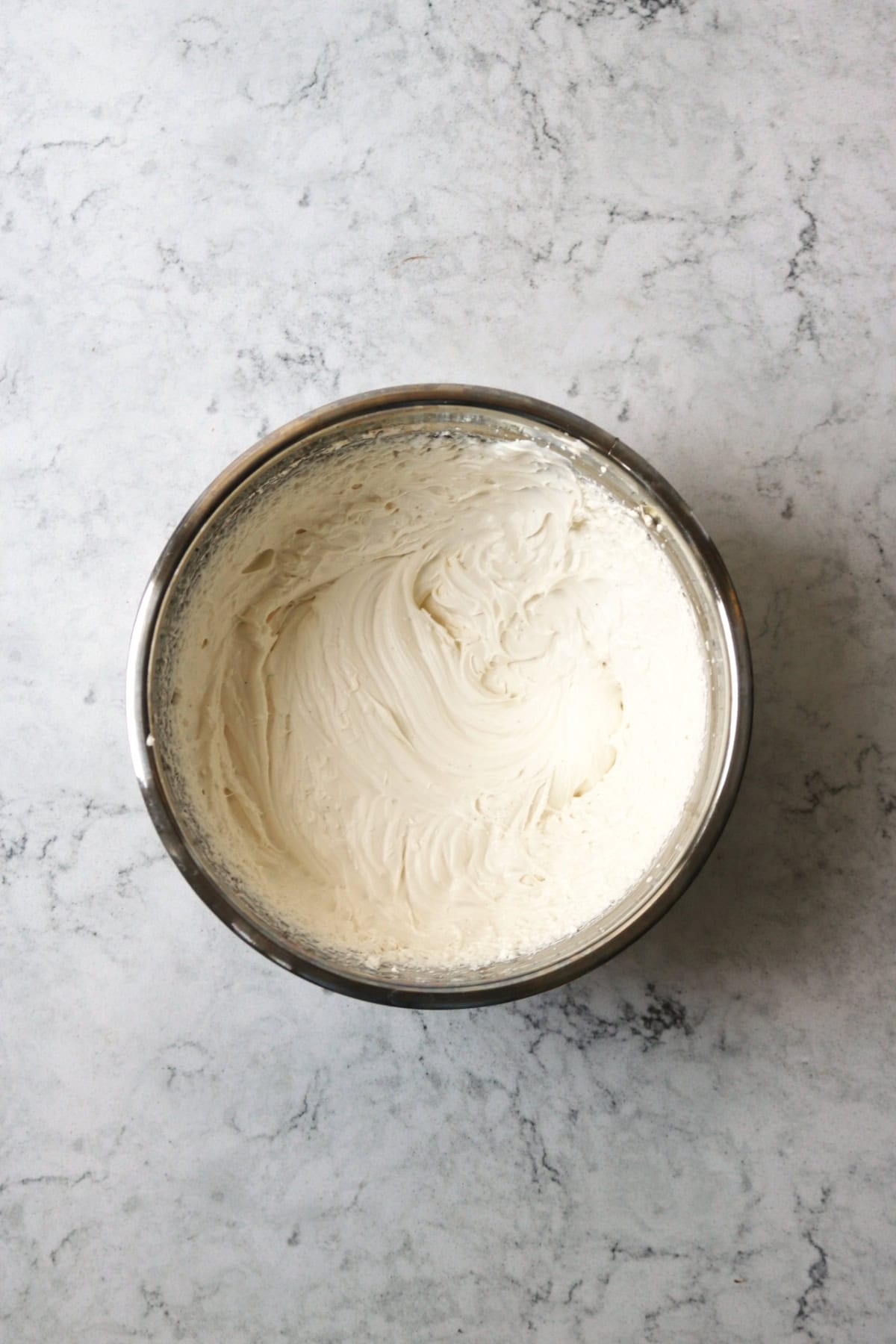 A bowl of vegan whipped cream