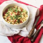 Chilli, Tomato and Butter Bean Pasta in a bowl