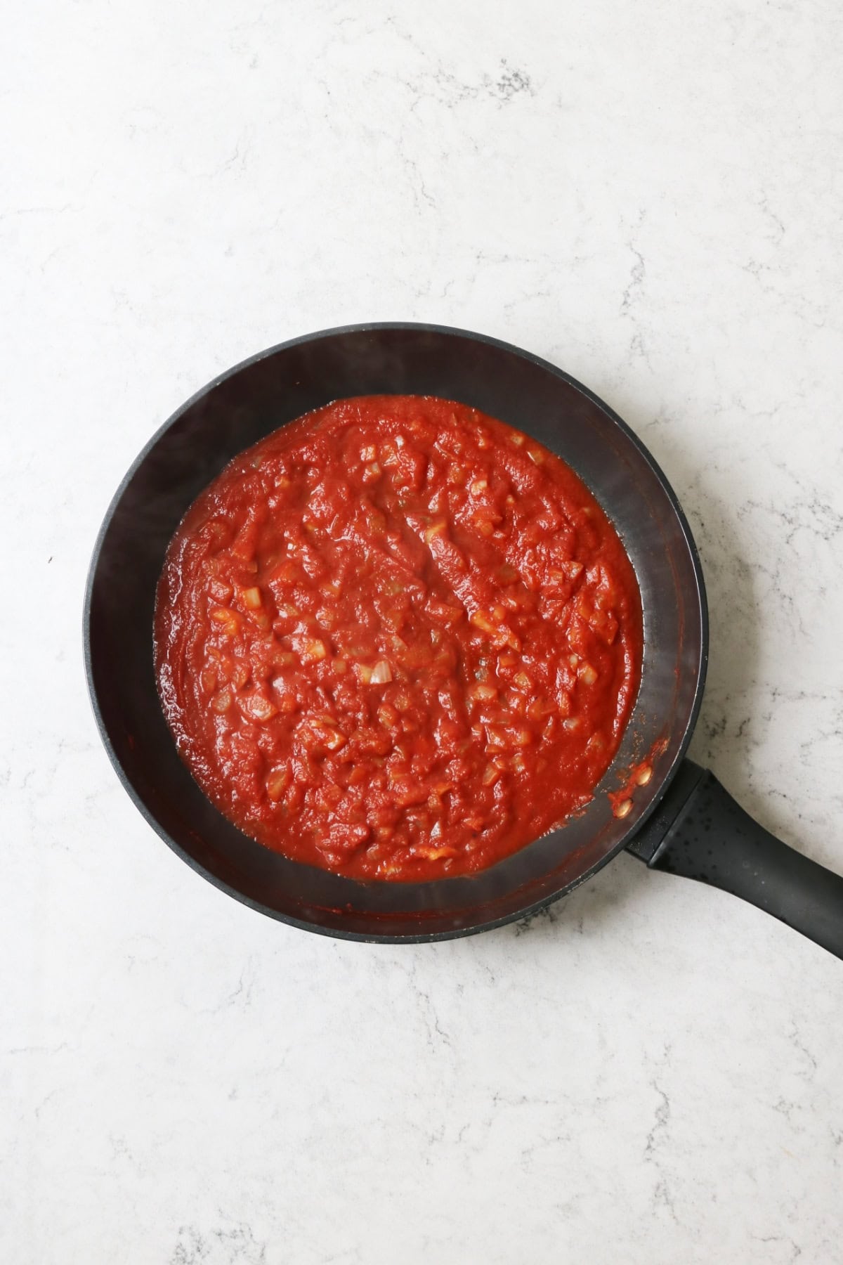 A pan of tomato sauce