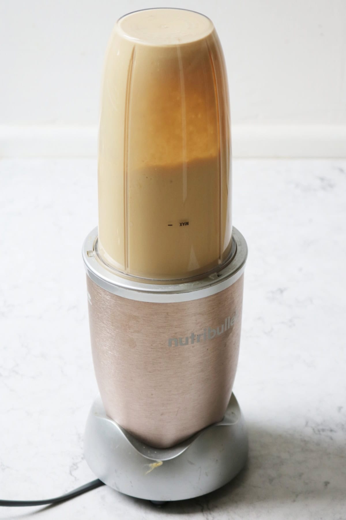 Vegan Caramelised Onion and Miso Dip in a blender