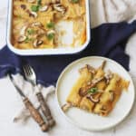 Vegan Mushroom Cannelloni served on a plate
