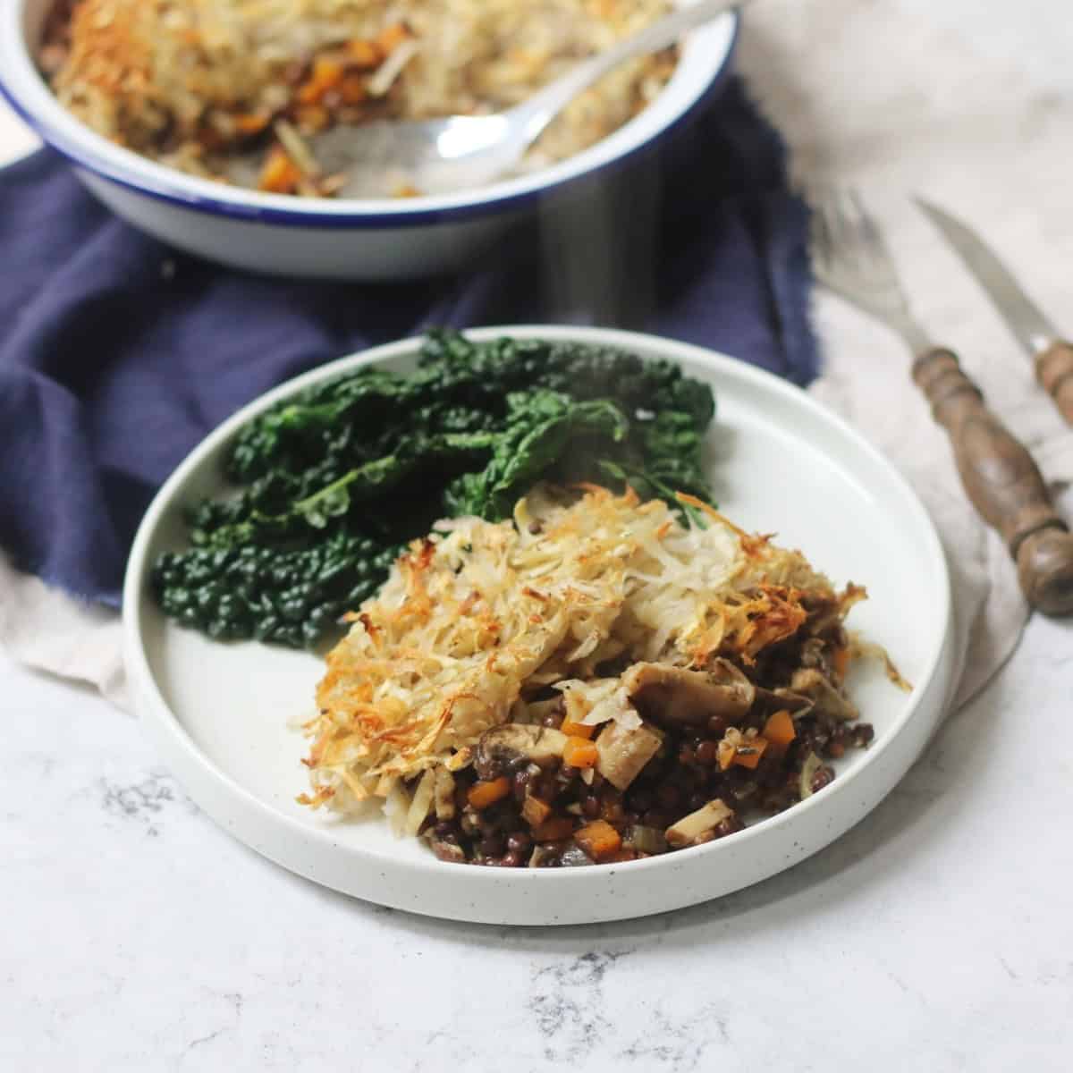 Rösti-Topped Puy Lentil and Mushroom Pie