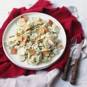Vegan Brussels Sprouts Caesar Salad