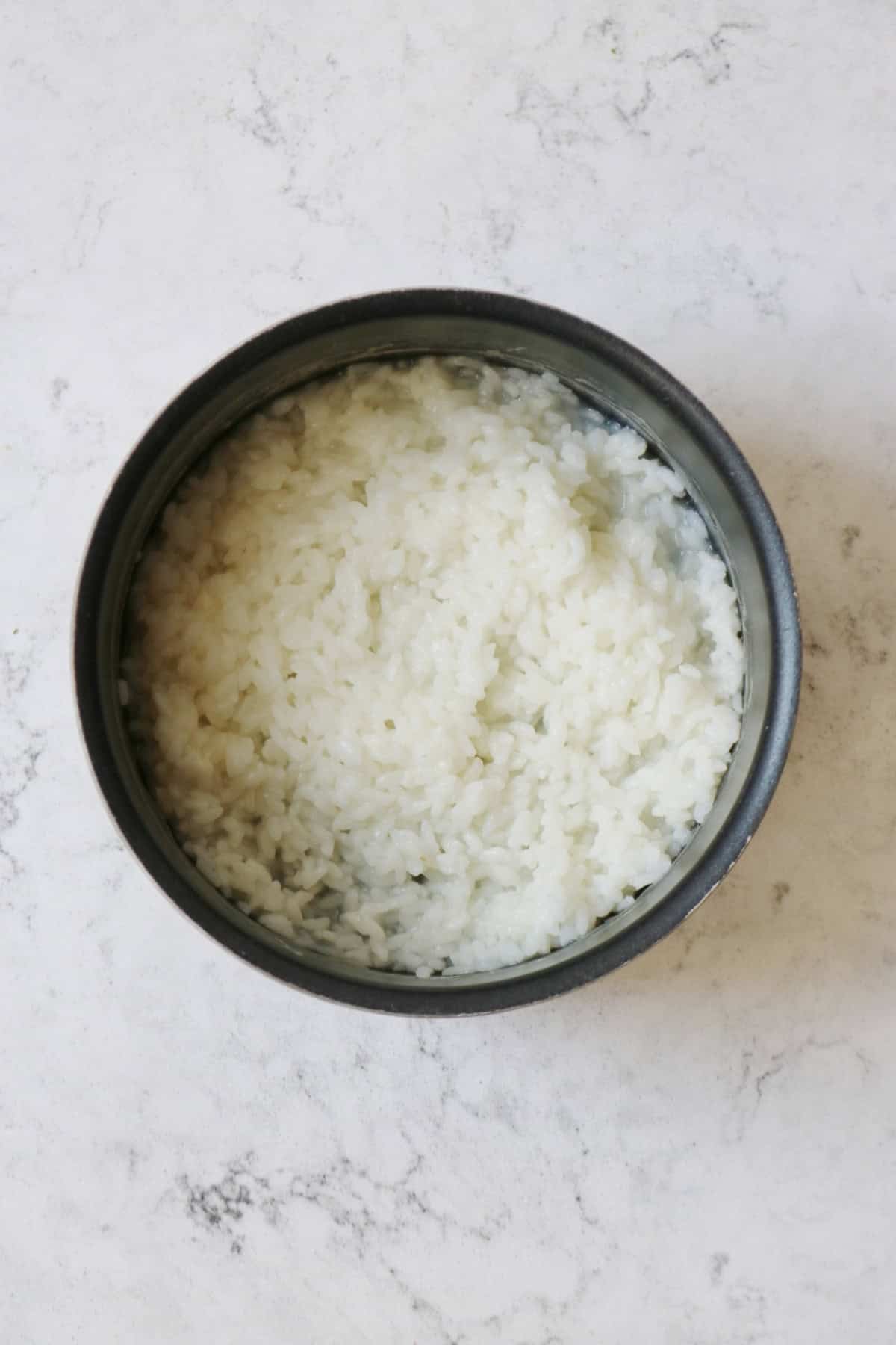 A pan of sticky coconut rice