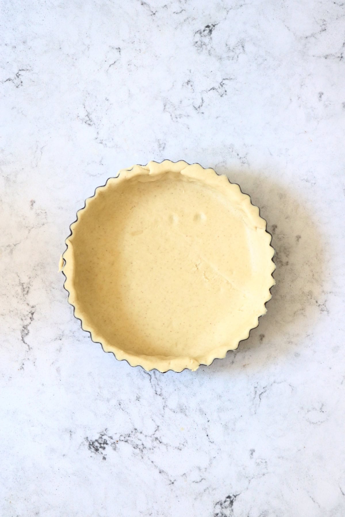A shortcrust pastry case ready for the oven